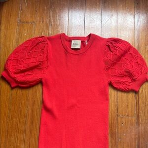 Elie Tahari Vibrant Red Knit Top
